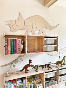 Dinozaur Triceratops dekoracja ścienna ze sklejki origami Cut it Now