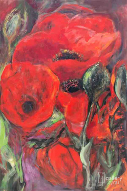 Obraz fine art print na płótnie bawełnianym o intensywnie czerwonych barwach &quot;Czerwone moce 2&quot; Małgorzata Cerkowniak Gallery4U