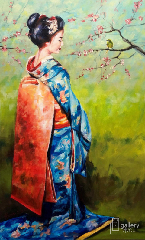 Magdalena Rochoń Obraz"Wyśpiewaj mi wiosnę" 50x80 cm / 25x40 cm