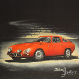 Gallery4U - obraz fine art print na płótnie bawełnianym Małgorzaty Ludwiczak Alfa Romeo TZ-2 1964 rok 40x40 cm / 30x30 cm
